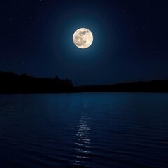 Naklejka premium moon over water