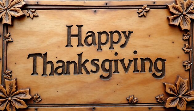 Happy Thanksgiving Wooden Sign, Autumn Decoration - Powered by Adobe