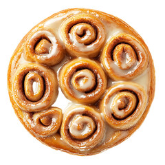Fototapeta premium Circular Arrangement of Glazed Cinnamon Rolls