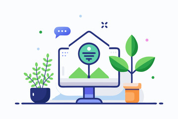 eco house ai plant icon