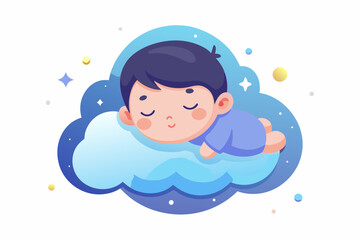 sleeping child dream cloud art