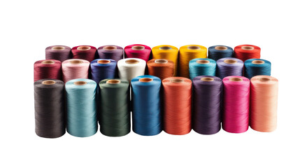 Vibrant Collection of Thread Spools in Various Colors for Sewing and Crafting Projects