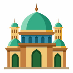 mosque illustration, isolated on white background