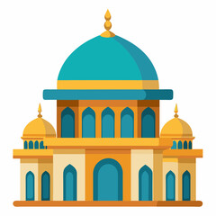 mosque illustration, isolated on white background