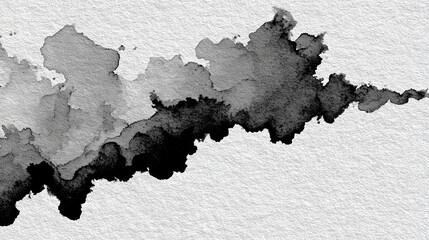 Grunge black watercolor texture with organic flow and splatter patterns. Artistic background with natural brushwork, ink-like depth, and moody aesthetic. Ideal for abstract or artistic wallpaper use.
