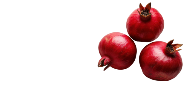 Fresh Pomegranates on Black Background with Natural Glossy Finish and Rich Red Color for Culinary and Health Themes