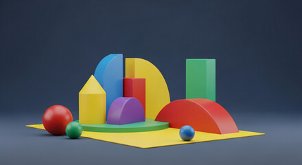 Vibrant Minimalist Shape Composition