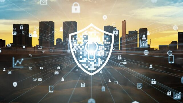 Composite concept of modern society and cyber security. Digital transformation. Network secutiry