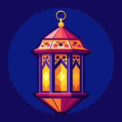 Obraz premium colorful vector illustration of a lantern, suitable for islamic or chinese celebration element