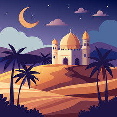 mosque with night view