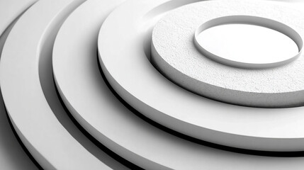 Bright white circular hi-tech background with abstract digital elements—symbolizing innovation, connectivity, futuristic design, and the clean aesthetics of modern digital interfaces.

