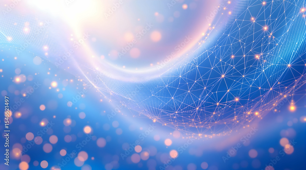 Poster abstract background with network connections and light effects for technology concepts