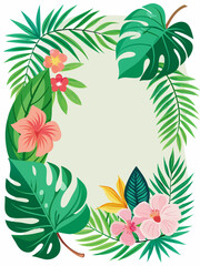 summer floral border frame ornament