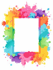 vibrant colorful splashed watercolor frame