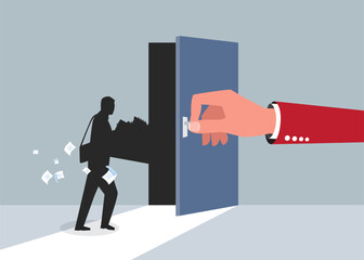 Corporate Driven Forced Layoff Vector Illustration