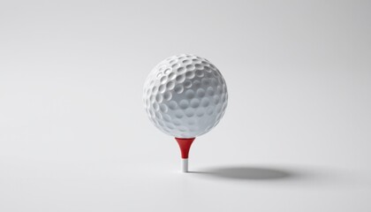 Golf ball teeing off at an outdoor golf course close-up shot minimalistic environment dynamic perspective