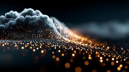 Abstract digital data streams flow across a dark background, symbolizing SaaS infrastructure, cloud computing, data exchange, and the seamless connectivity of modern digital systems.
