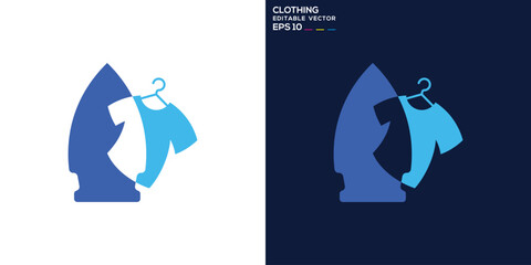 Clothes logo. Clothes, iron, laundry. Vector icon symbol template EPS 10.