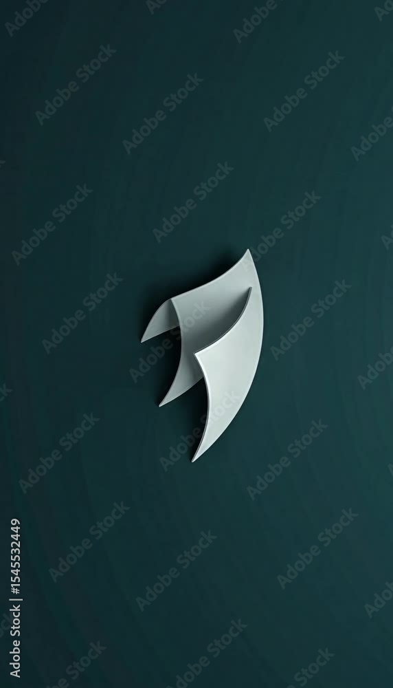 Aufkleber elegant 3d rendered abstract shapes floating on a dark teal background