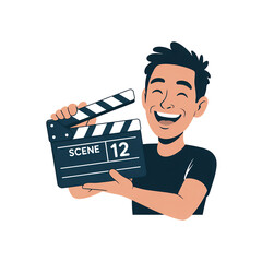 Person holding Clapperboard Scene 12