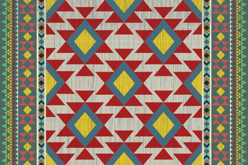 Rug pattern.Navajo tribal red vector seamless pattern. Native American ornament. Ethnic South Western decor style. Boho geometric ornament. pattern. Mexican blanket, rug. Woven carpet 