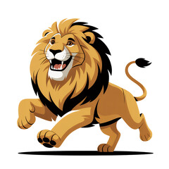 Cartoon lion illustration on Transparent Background