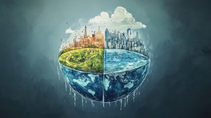Contrasting Hemispheres, Climate Change Impact on the Earth and Cities