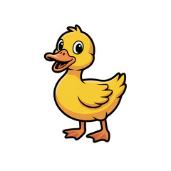 Cartoon yellow duck on Transparent Background