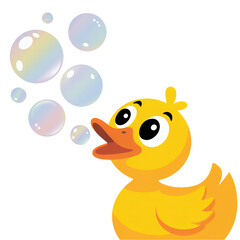 Obraz premium Duck blowing bubbles cartoon image