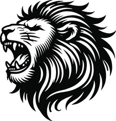 Fototapeta premium Roaring Lion Illustration – Detailed Vector Animal Art