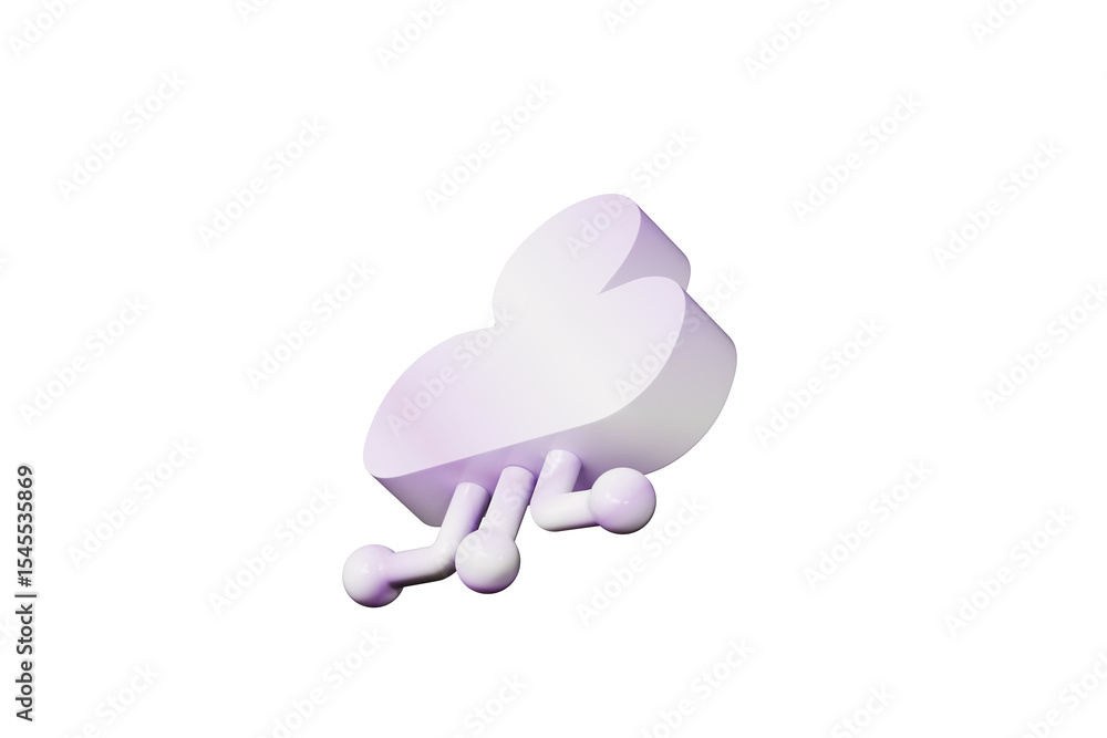Poster 3d artificial intelligence, glass ai cloud computing hologram gradient icon. cloud computing, data s