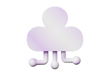 3d artificial intelligence, glass ai cloud computing hologram gradient icon. Cloud computing, data storage system, software, web application information security, digital technology. 3d render.