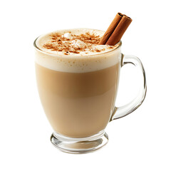 Obraz premium Warm Cinnamon-Spiced Latte in a Glass Mug