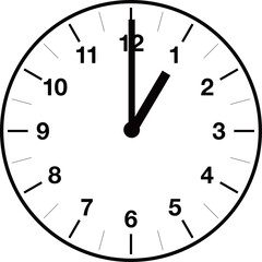 Analog clock illustration with variable time