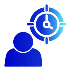 Concentration Period Icon - Solid Gradient Style for Deep Work Sessions.