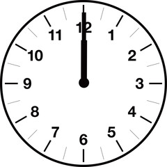 Analog clock illustration with variable time