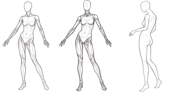 Fashion design figures illustration templates