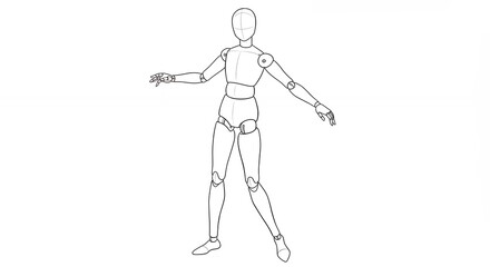 Line drawing of a standing human figure