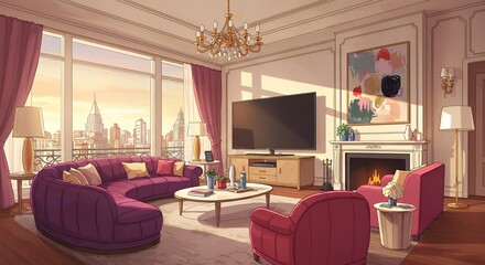 Luxury living room interior design