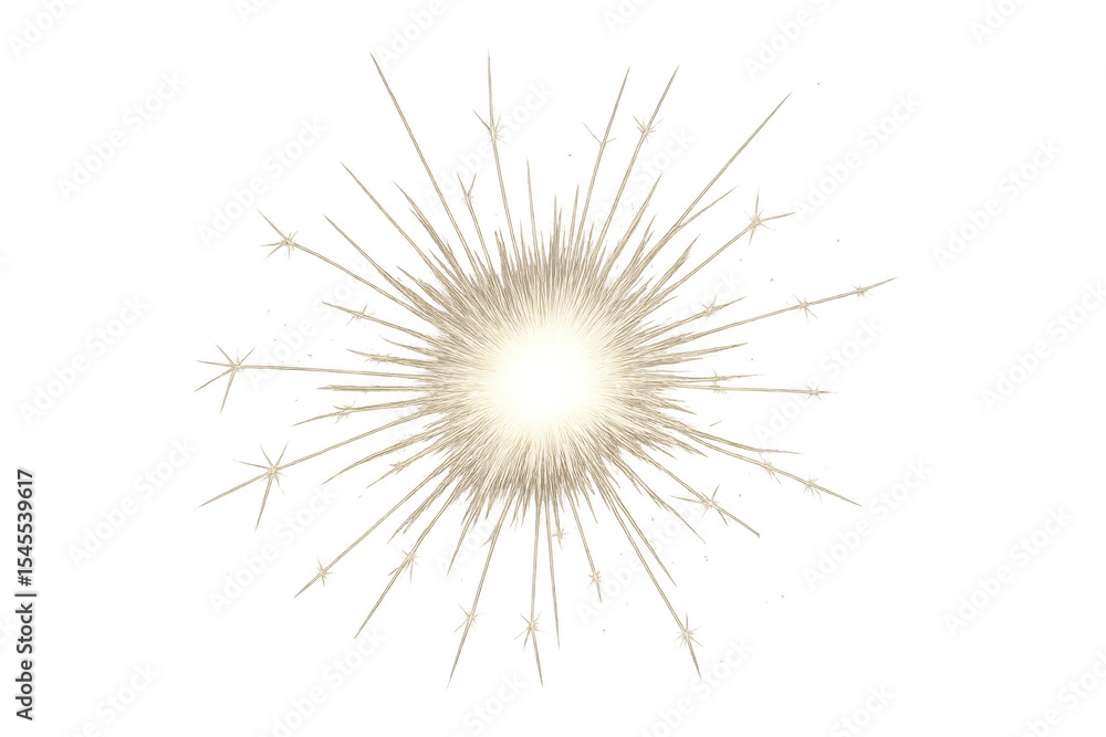 Poster golden light rays exploding from bright center creating starburst effect on transparent background, 