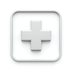 Fototapeta premium Clean White Medical Plus Sign Icon for Healthcare Applications