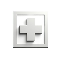 Obraz premium Clean White Medical Plus Sign Icon for Healthcare Applications