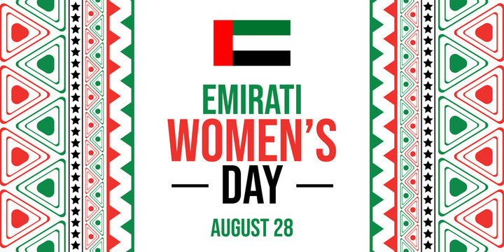 Emirati women's day august vector design template celebration and wishes card
