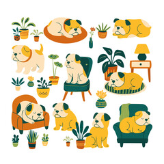 Cozy Dog in a Plant-Filled Home 2