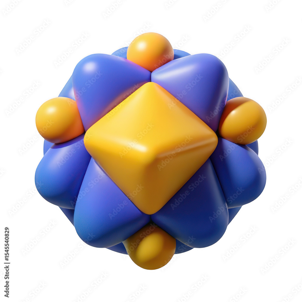Aufkleber abstract geometric shape with spheres and square isolated on transparent background
