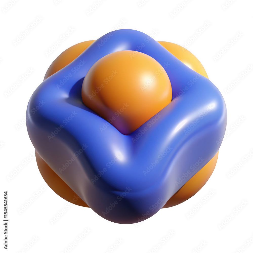 Aufkleber abstract geometric shape with sphere isolated on transparent background