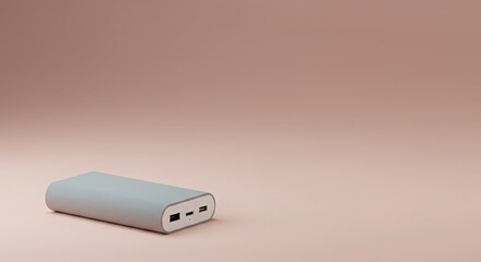 Fototapeta premium Simple Portable Power Bank on a Soft Minimalist Background