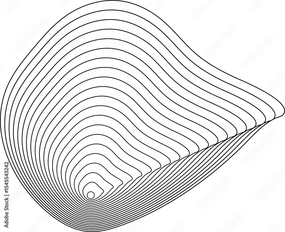 Poster circle lines with blend fluid forms. technology element