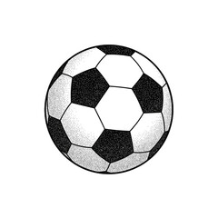 Vintage Style Soccer Ball Illustration Black and White Football Graphic
