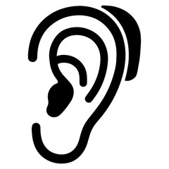 Hearing aid and hearing test icon with transparent background symbolizing audiology and hearing healthcare services
